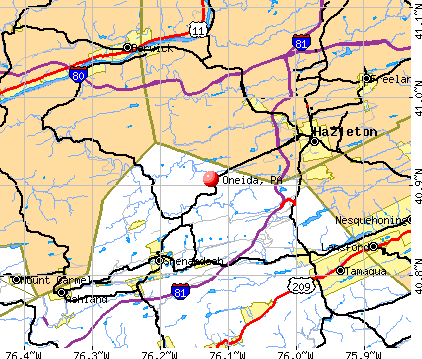 Oneida, PA map