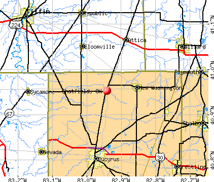 Chatfield, OH map