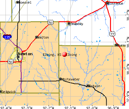 Elbing, KS map