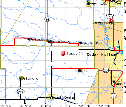 Stout, IA map