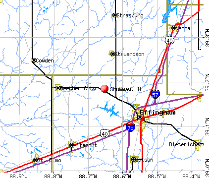 Shumway, IL map