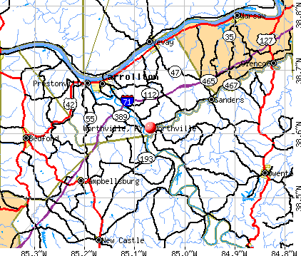 Worthville, KY map