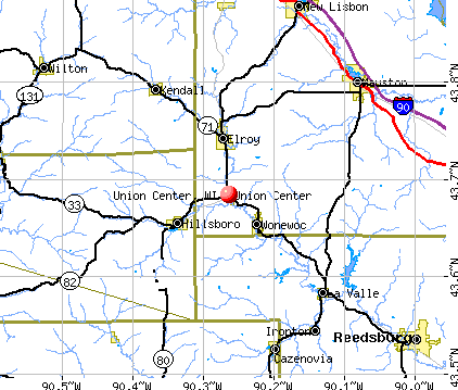 Union Center, WI map
