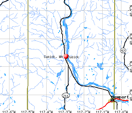 Cusick, WA map