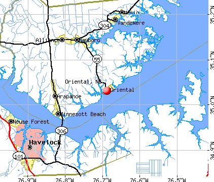 Oriental, NC map