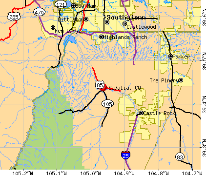 Sedalia, CO map