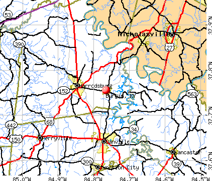 Burgin, KY map