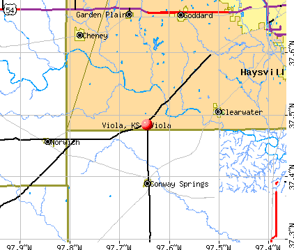 Viola, KS map