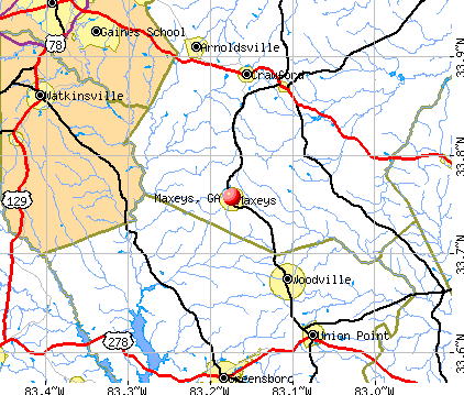 Maxeys, GA map