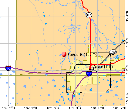Bishop Hills, TX map