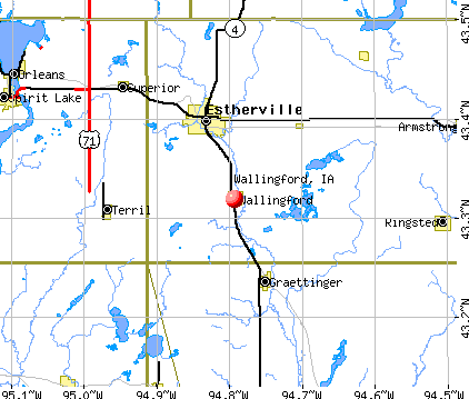 Wallingford, IA map