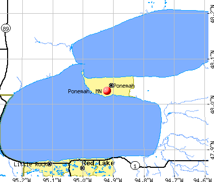 Ponemah, MN map