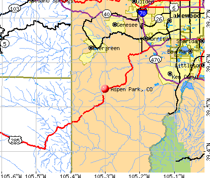 Aspen Park, CO map