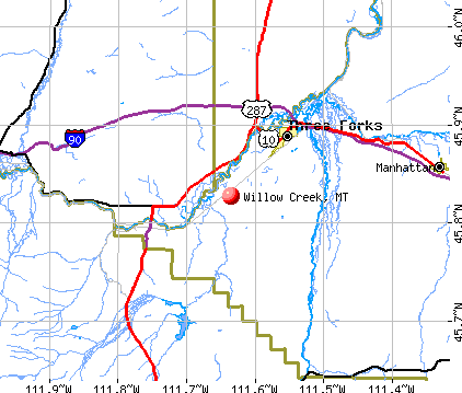 Willow Creek, MT map