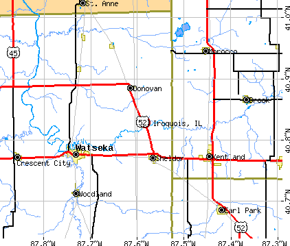 Iroquois, IL map