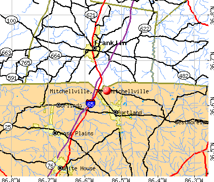 Mitchellville, TN map