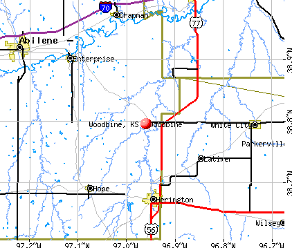 Woodbine, KS map