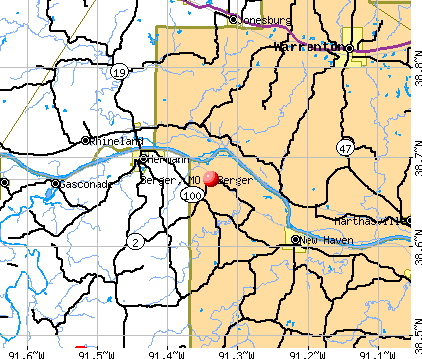Berger, MO map