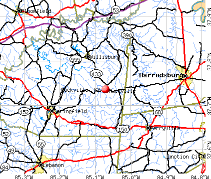 Mackville, KY map