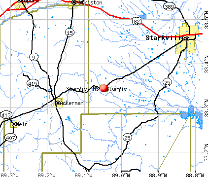 Sturgis, MS map