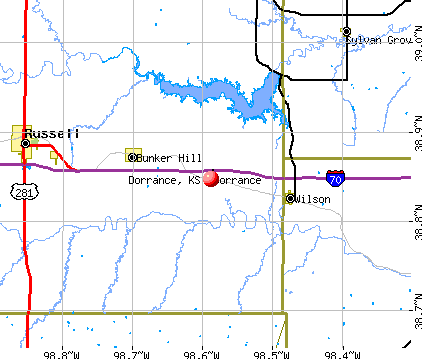 Dorrance, KS map