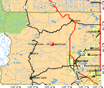 Jamestown, CO map
