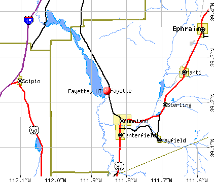 Fayette, UT map