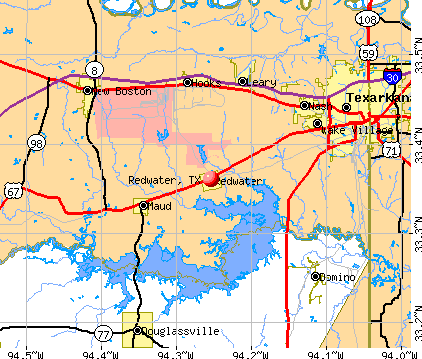 Redwater, TX map