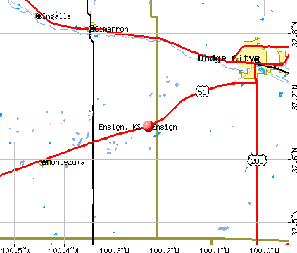 Ensign, KS map