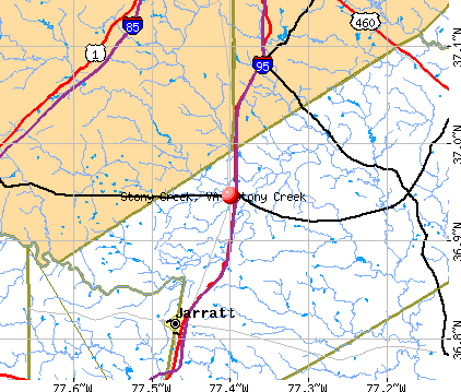 Stony Creek, VA map