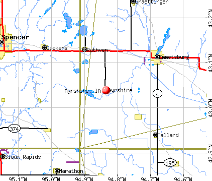 Ayrshire, IA map