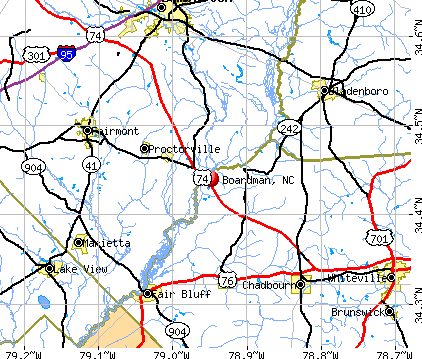 Boardman, NC map