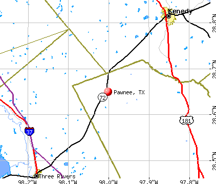Pawnee, TX map