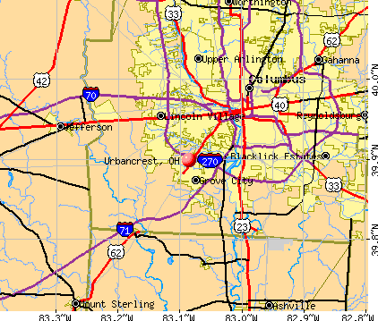 Urbancrest, OH map