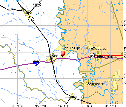San Felipe, TX map