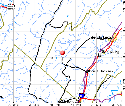 Basye-Bryce Mountain, VA map