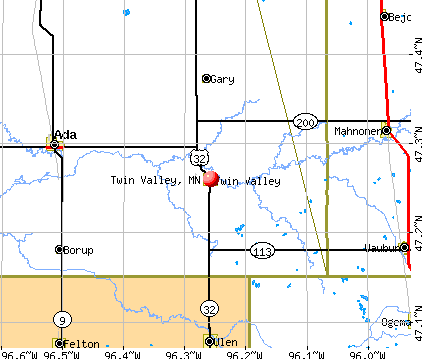 Twin Valley, MN map