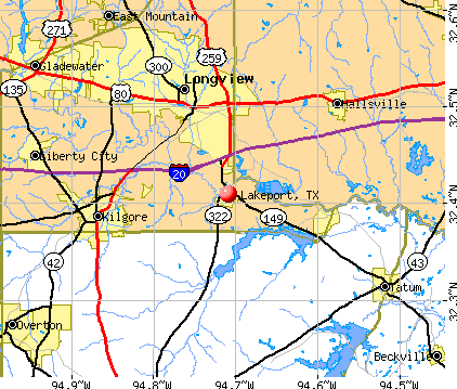Lakeport, TX map