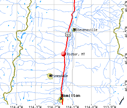 Victor, MT map