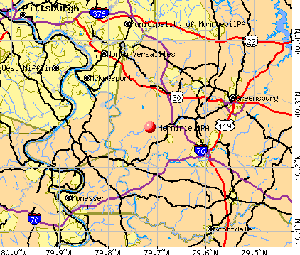 Herminie, PA map
