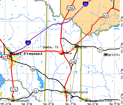 Omaha, TX map