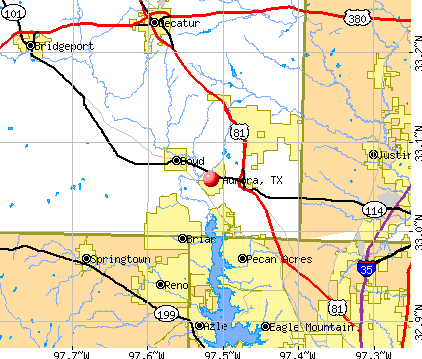 Aurora, TX map