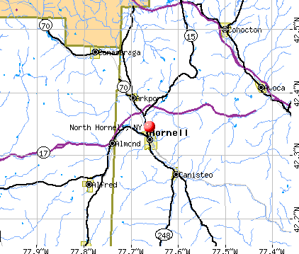North Hornell, NY map