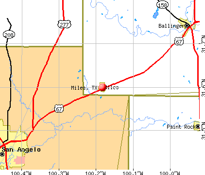 Miles, TX map