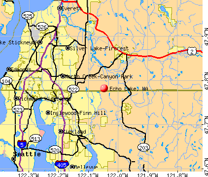 Echo Lake, WA map