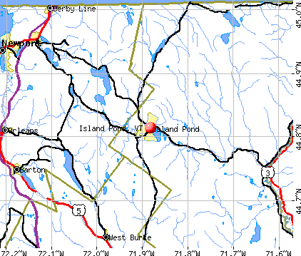 Island Pond, VT map