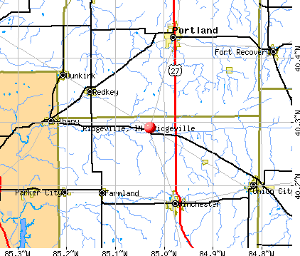 Ridgeville, IN map