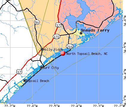 North Topsail Beach, NC map