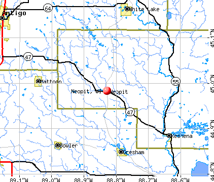 Neopit, WI map