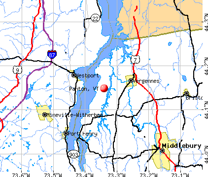 Panton, VT map